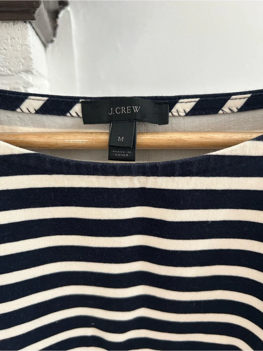 J. Crew Boatneck Striped Ruffle Sleeve Top - Navy & White Size M